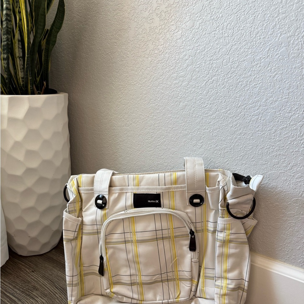 Hurley White and Yellow Tote / Laptop Bag